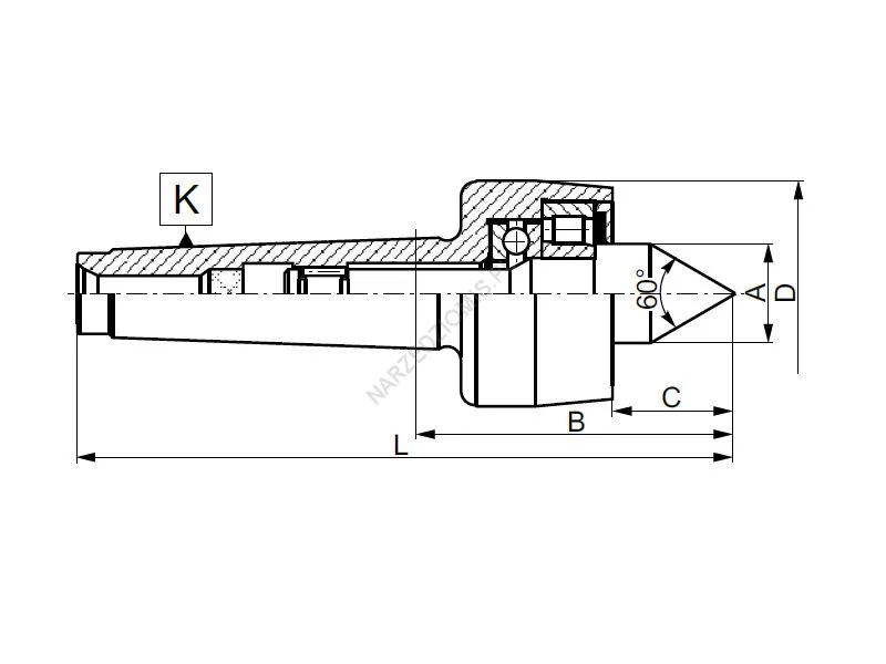 Rysunek techniczny: Kieł obrotowy zwykły: T.8811 MS3 KL.II - KOLNO